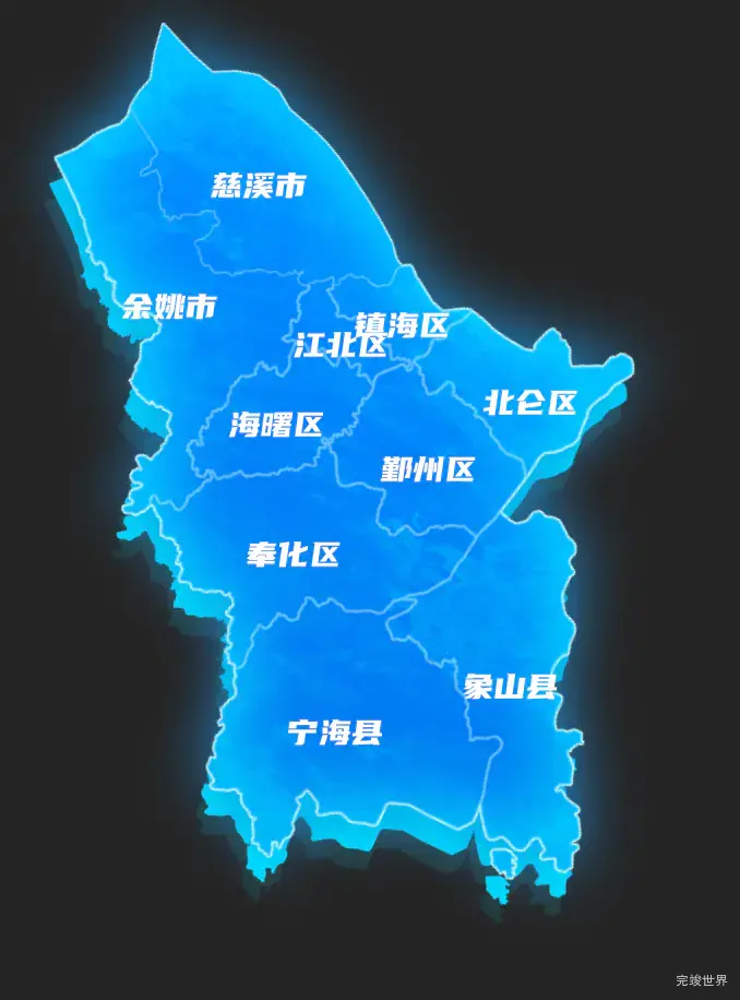 echarts宁波市地图自定义底图高亮切换效果